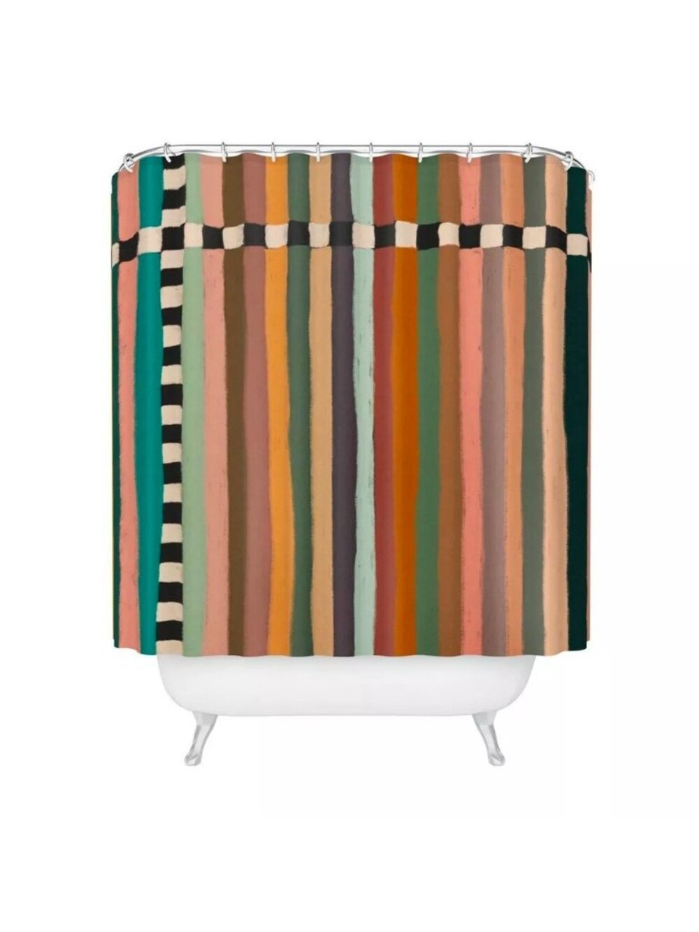 Deny Designs Alisa Galitsyna Multicolor Messy Stripes Shower Curtain 71" x 74"